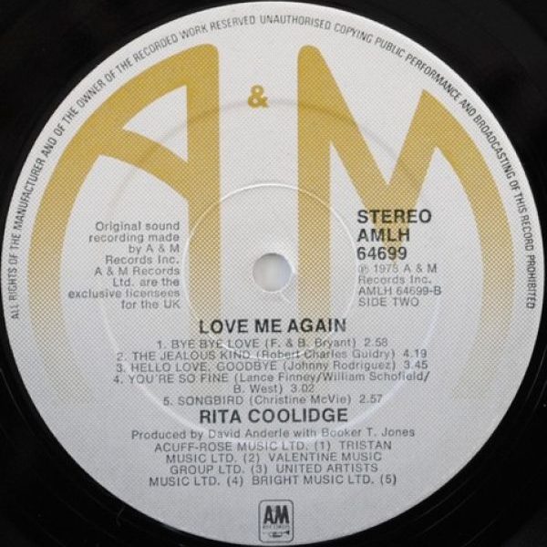 Rita Coolidge ‎– Love Me Again