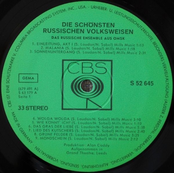 Various - Die Schönsten Russischen Volksweisen / Das Russische Ensemble aus Omsk