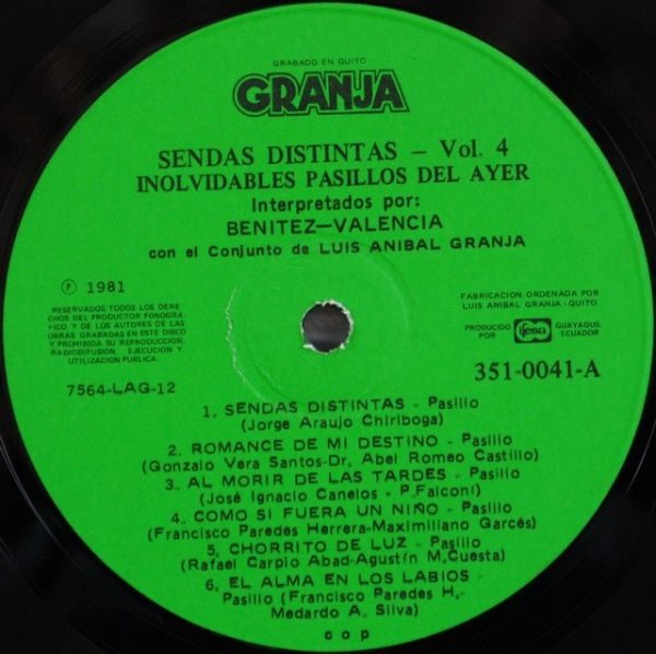 Benitez, Valencia ‎– Sendas Distintas Vol.4