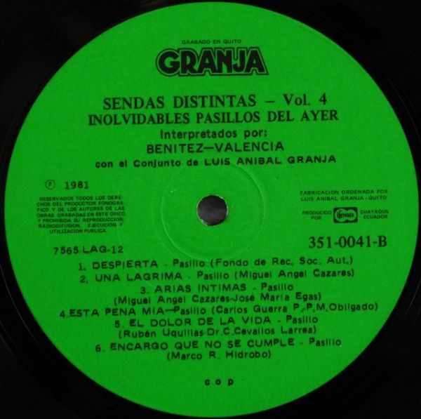 Benitez, Valencia ‎– Sendas Distintas Vol.4