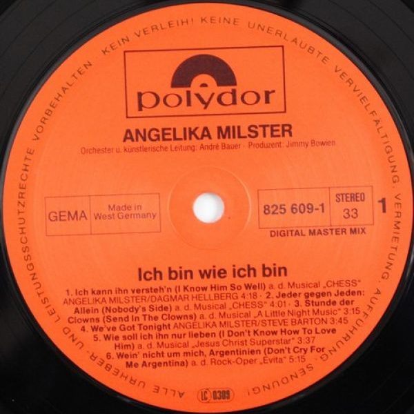 Angelika Milster ‎– Ich Bin Wie Ich Bin