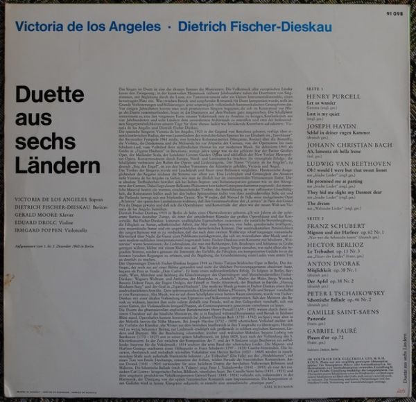 Dietrich Fischer Dieskau, Victoria De Los Angeles, Gerald Moore - Duette aus sechs Landern