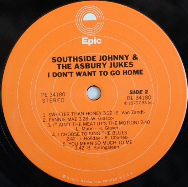 Southside Johnny & The Asbury Jukes ‎– I Don't Want To Go Home