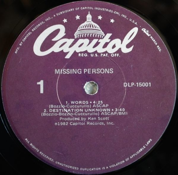Missing Persons ‎– Missing Persons