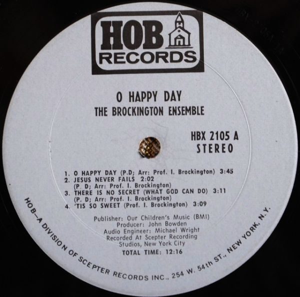Brockington Ensemble ‎– O Happy Day