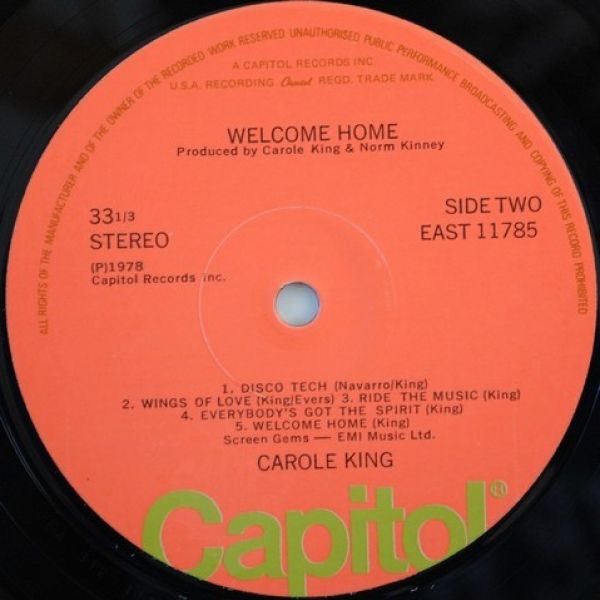 Carole King ‎– Welcome Home