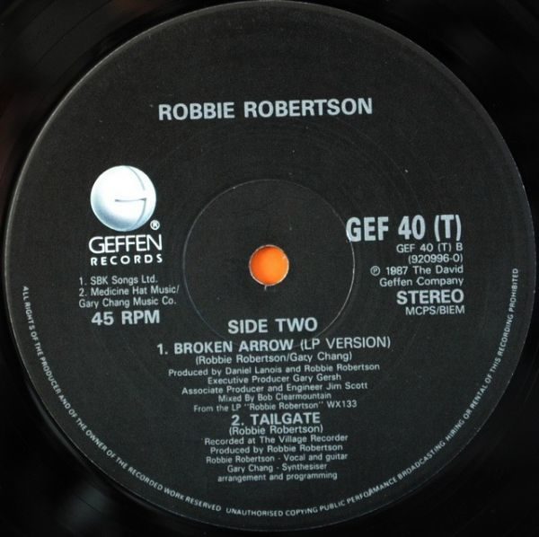Robbie Robertson ‎– Somewhere Down The Crazy River