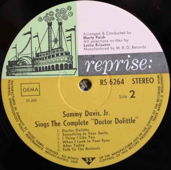 Sammy Davis Jr. ‎– Sings The Complete Dr. Dolittle