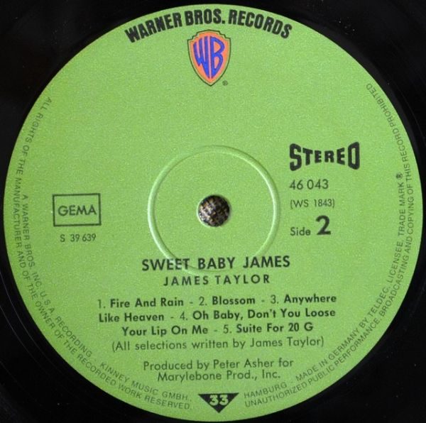 James Taylor ‎– Sweet Baby James