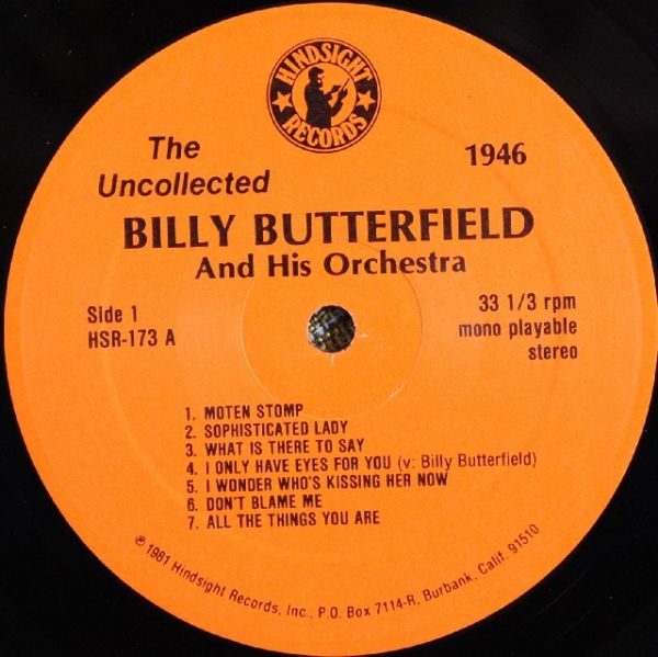 Billy Butterfield ‎– The Uncollected Billy Butterfield And His Orchestra - 1946