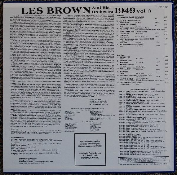 Les Brown And His Orchestra ‎– The Uncollected Les Brown And His Orchestra 1956-1957