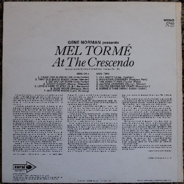 Mel Torme - Mel Torme At The Crescendo