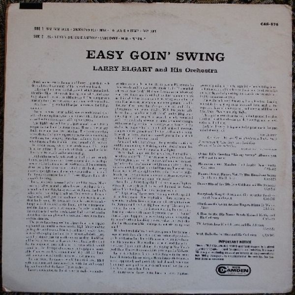 Larry Elgart And His Orchestra ‎– Easy Goin' Swing