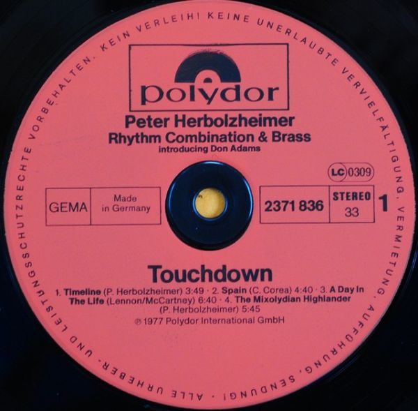 Peter Herbolzheimer Rhythm Combination & Brass Introducing Don Adams - Touchdown