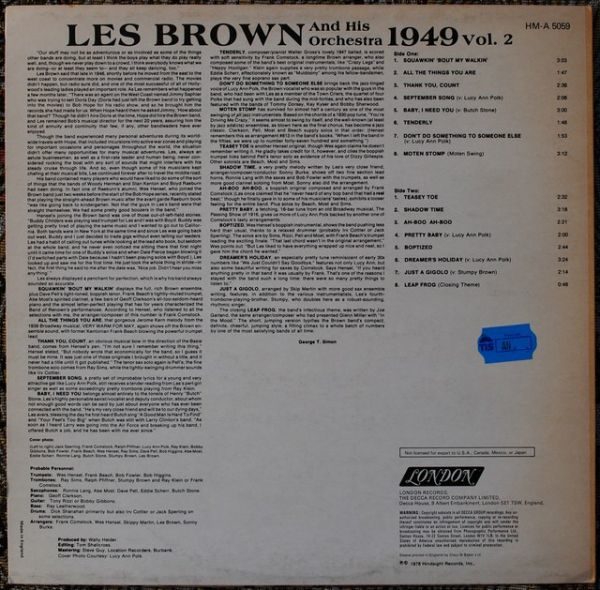 Les Brown And His Orchestra ‎– 1949 Vol. 2