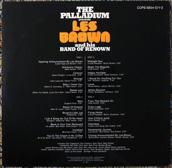 Les Brown And His Band Of Renown ‎– The Paladium Presents Live In Concert