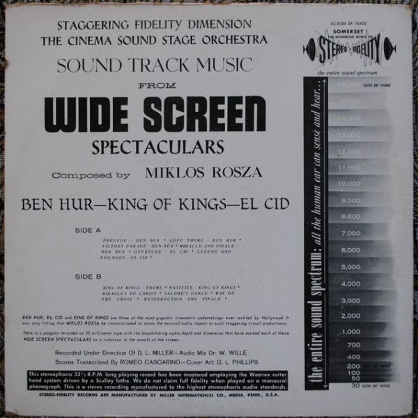 Cinema Sound Stage Orchestra ‎– Sound Track Music From Wide-Screen Spectaculars
