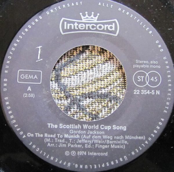 Gordon Jackson - The Scottish World Cup Song 7"