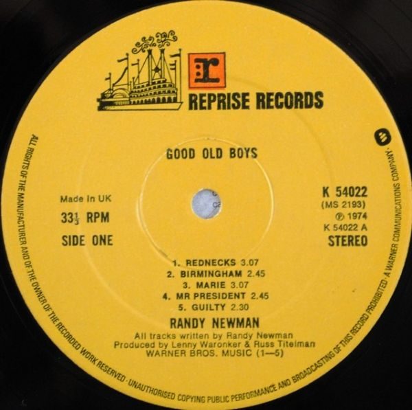 Randy Newman ‎– Good Old Boys
