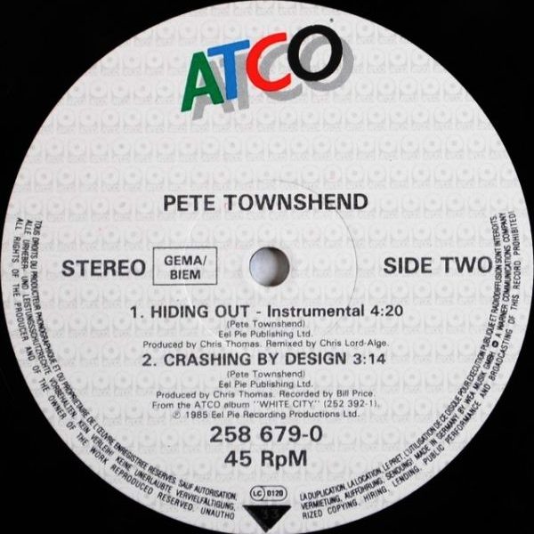 Pete Townshend ‎– Hiding Out
