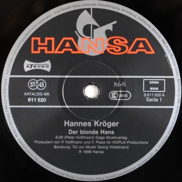 Hannes Kröger - Der Blonde Hans