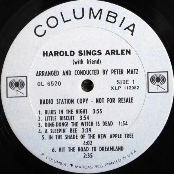 Harold Arlen ‎– Harold Sings Arlen (With Friend)