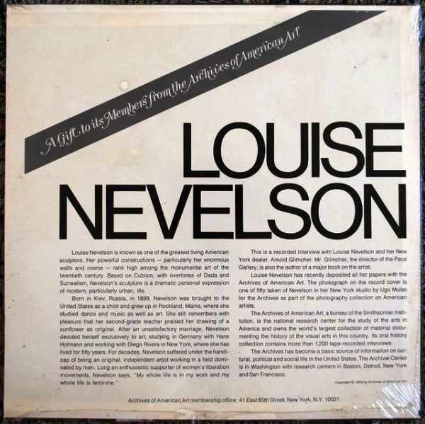 Louise Nevelson ‎– An Interview With Arnold Glimcher