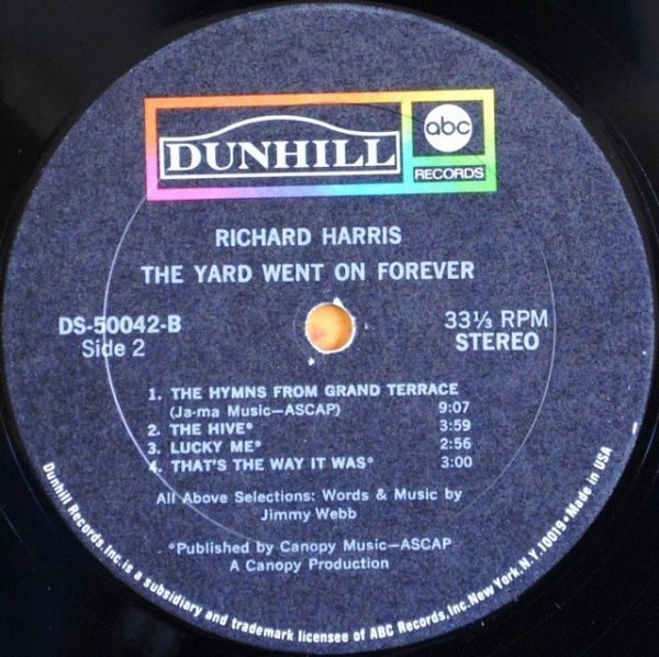 Richard Harris - The Yard Went On Forever ...