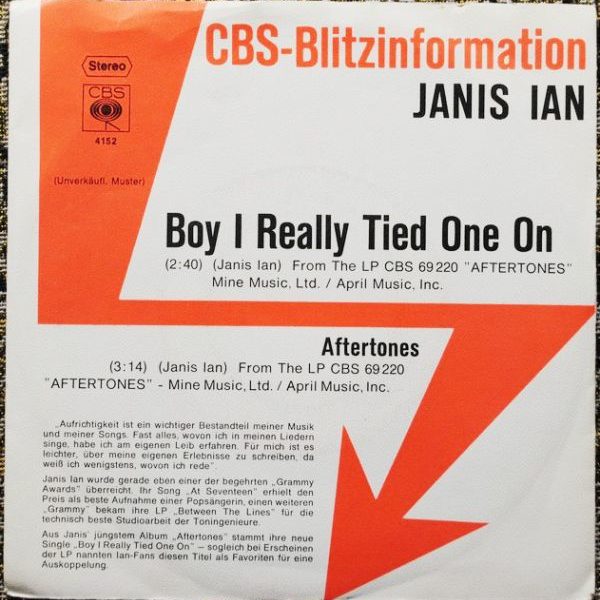 Janis Ian - Boy I Really Tied One On 7 "