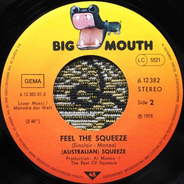 Australian Squeeze - Sweet Sweet Lady / Feel The Squeeze 7 "
