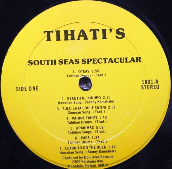 Unknown Artist ‎– Tihati's South Seas Spectacular