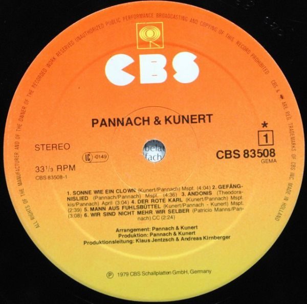 Gerulf Pannach Christian Kunert ‎– Pannach Und Kunert