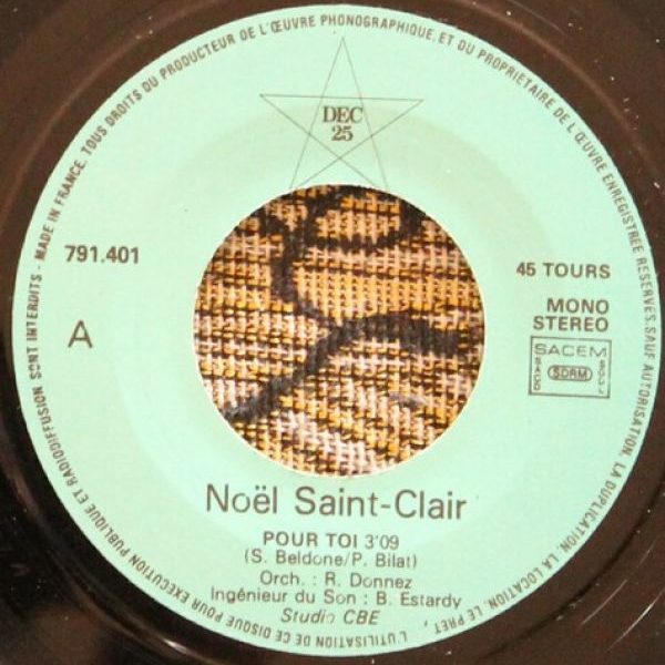 Noel Saint-Clair ‎– Pour Toi 7"