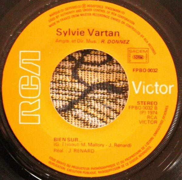 Sylvie Vartan ‎– Bye Bye Leroy Brown / Bien Sur...7"