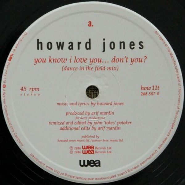 Howard Jones ‎– You Know I Love You... Don't You? (Dance In The Field Mix) ( 2 LP )