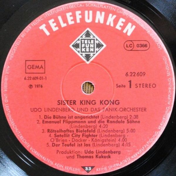 Udo Lindenberg & Das Panik-Orchester - Sister King Kong