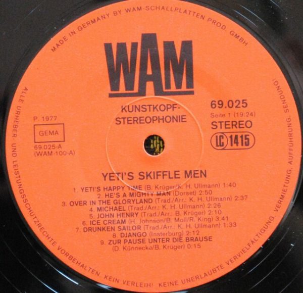 Yeti's Skiffle Men ‎– Kunstkopf-Stereophonie