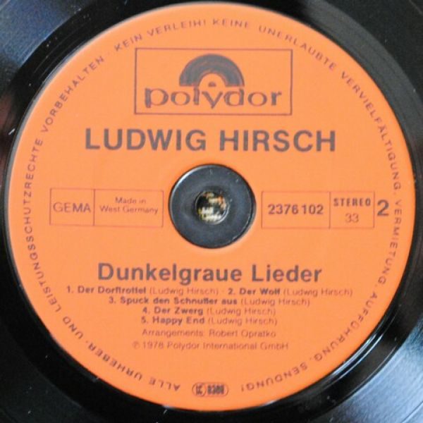 Ludwig Hirsch ‎– Dunkelgraue Lieder