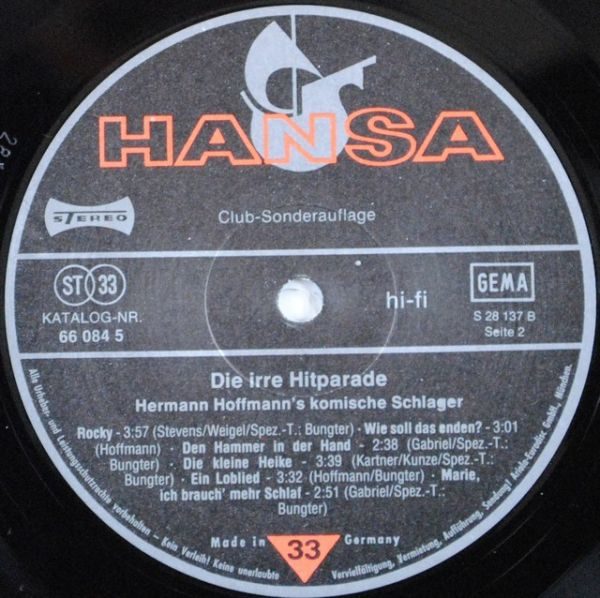 Hermann Hoffmann ‎– Die Irre Hitparade ( Club Edition )