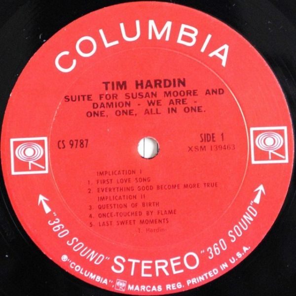 Tim Hardin ‎– Suite For Susan Moore And Damion - We Are - One, One, All In One