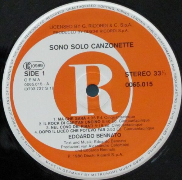 Edoardo Bennato - Sono Solo Canzonette