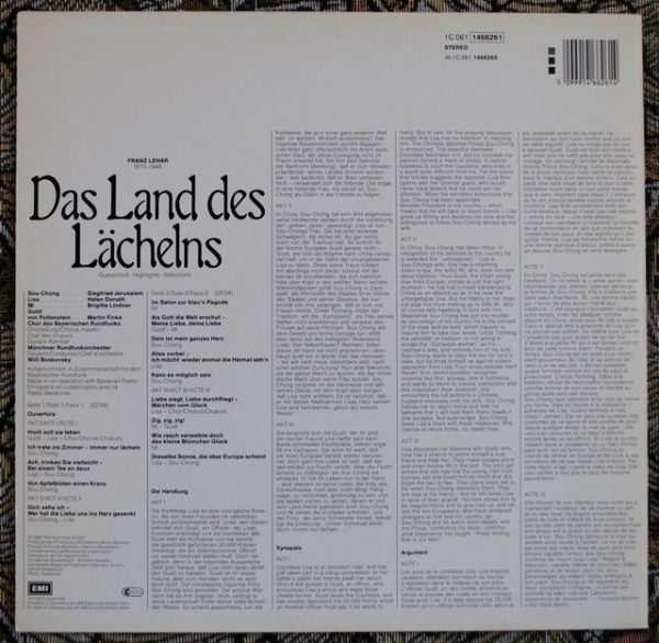 Franz Lehar ‎– Das Land Des Lachelns