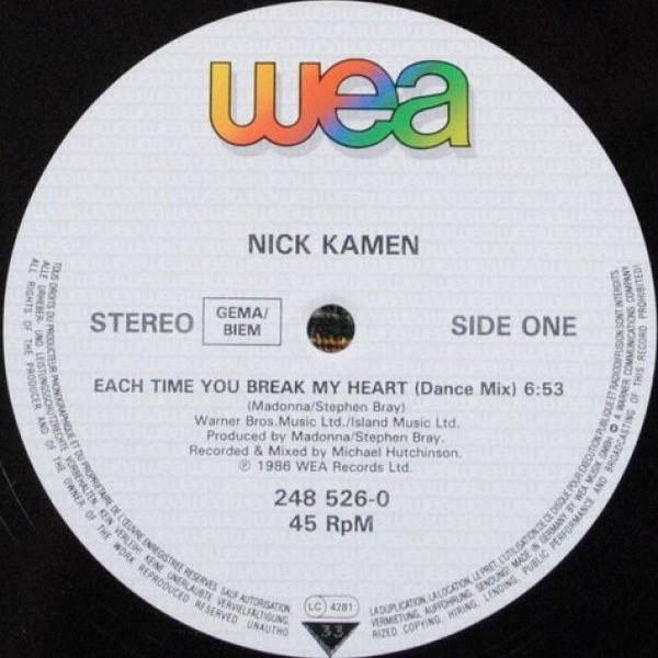 Nick Kamen ‎– Each Time You Break My Heart