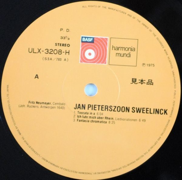 Jan Pieterszoon Sweelinck ‎– Werke Für Cembalo