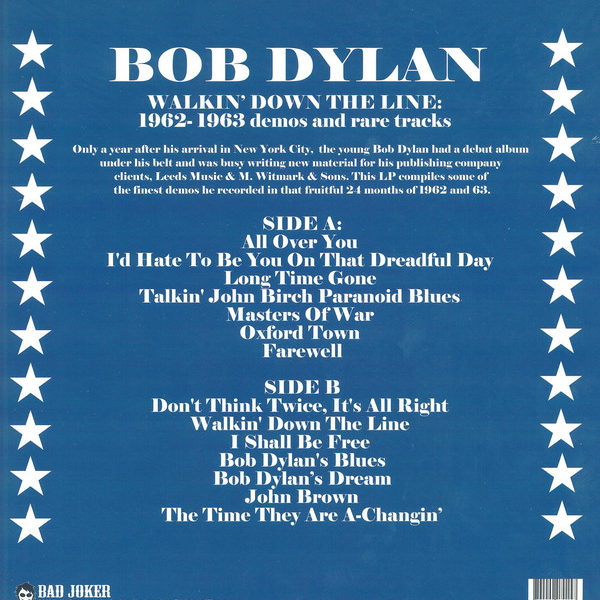 Bob Dylan ‎– Walkin' Down The Line: 1962-1963 Demos And Rare Tracks