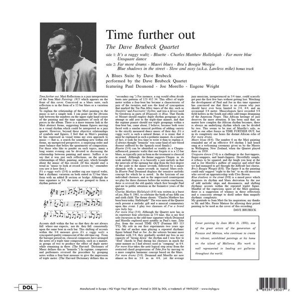 Dave Brubeck Quartet ‎– Time Further Out ( 180g )