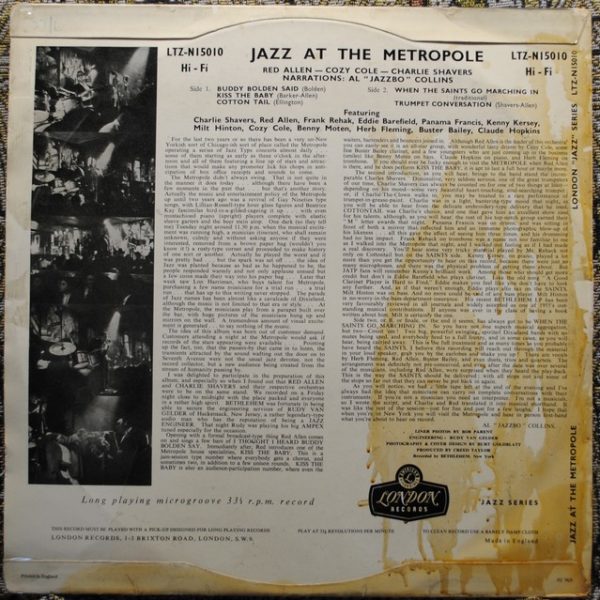Red Allen, Cozy Cole All Stars, Charlie Shavers - Jazz At The Metropole Cafe