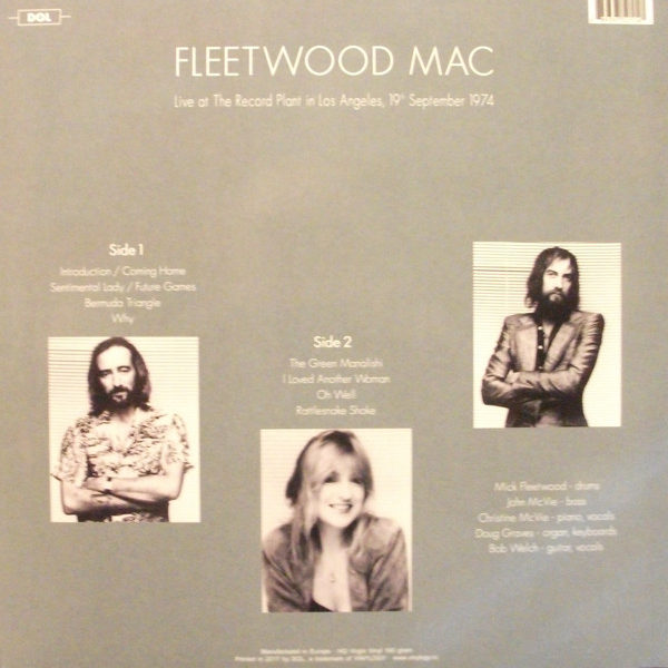 Fleetwood Mac - Live At The Record Plant In Los Angeles 19th September тисяча дев'ятсот сімдесят чотири (1974g)