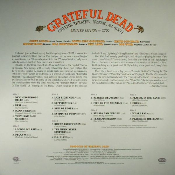Grateful Dead - Capitol Theatre, Passaic, NJ, 4/25/77 (4 LP, Box Set, 180g)
