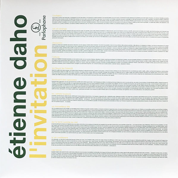 Etienne Daho ‎– L'Invitation ( 180g )